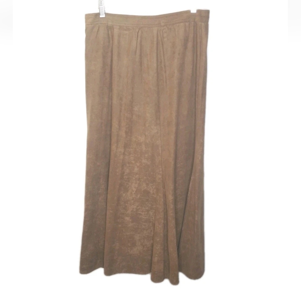Saddle Ridge Western Maxi Skirt Woman 32 Brown Soft Suede Feel Vintage USA